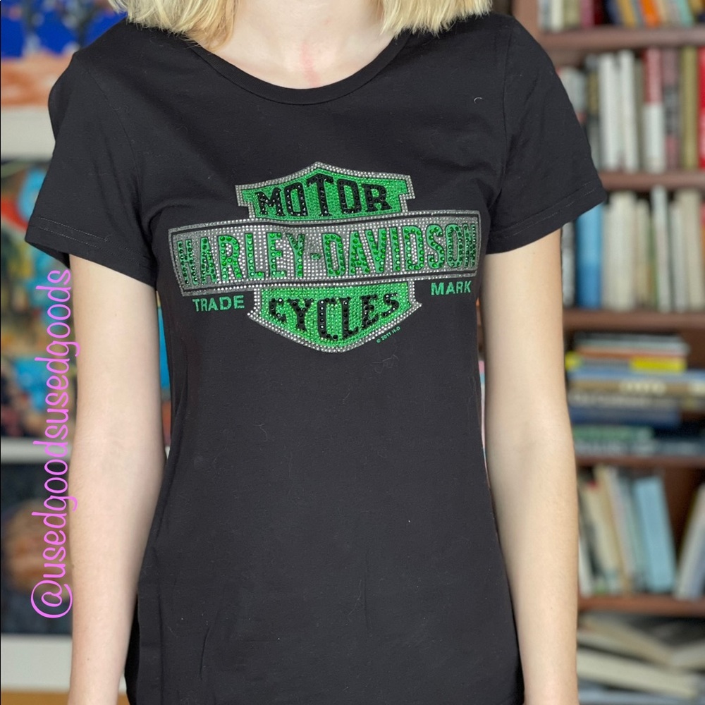 Harley Davidson rhinestone tee